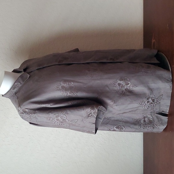 Caribbean Mens Leaf Print Button Up Shirt Short Sleeve Chest Pocket - Picture 3 of 14